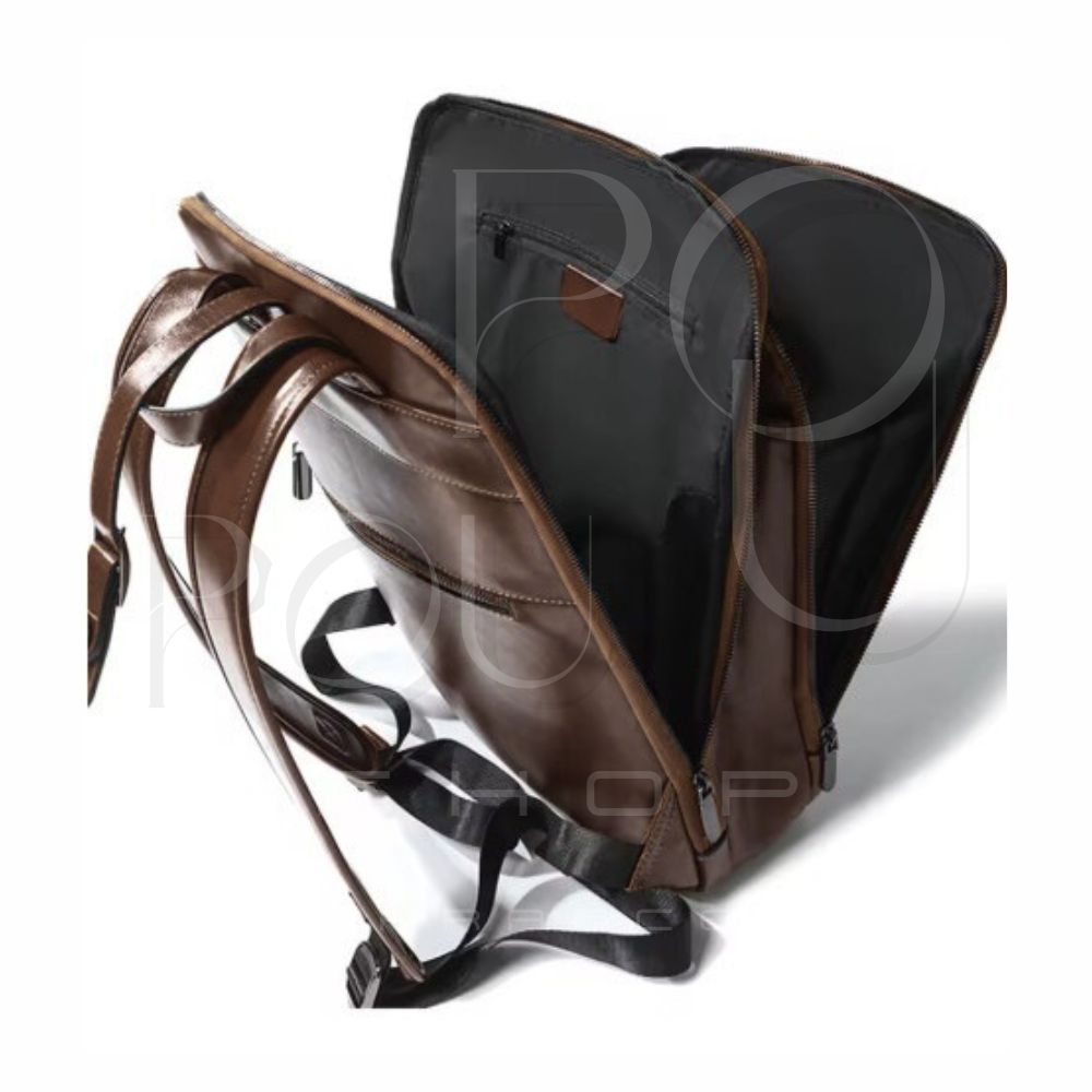 VELIA Genuine Leather Backpack | Retro & Large Capacity | POUPOU Shop