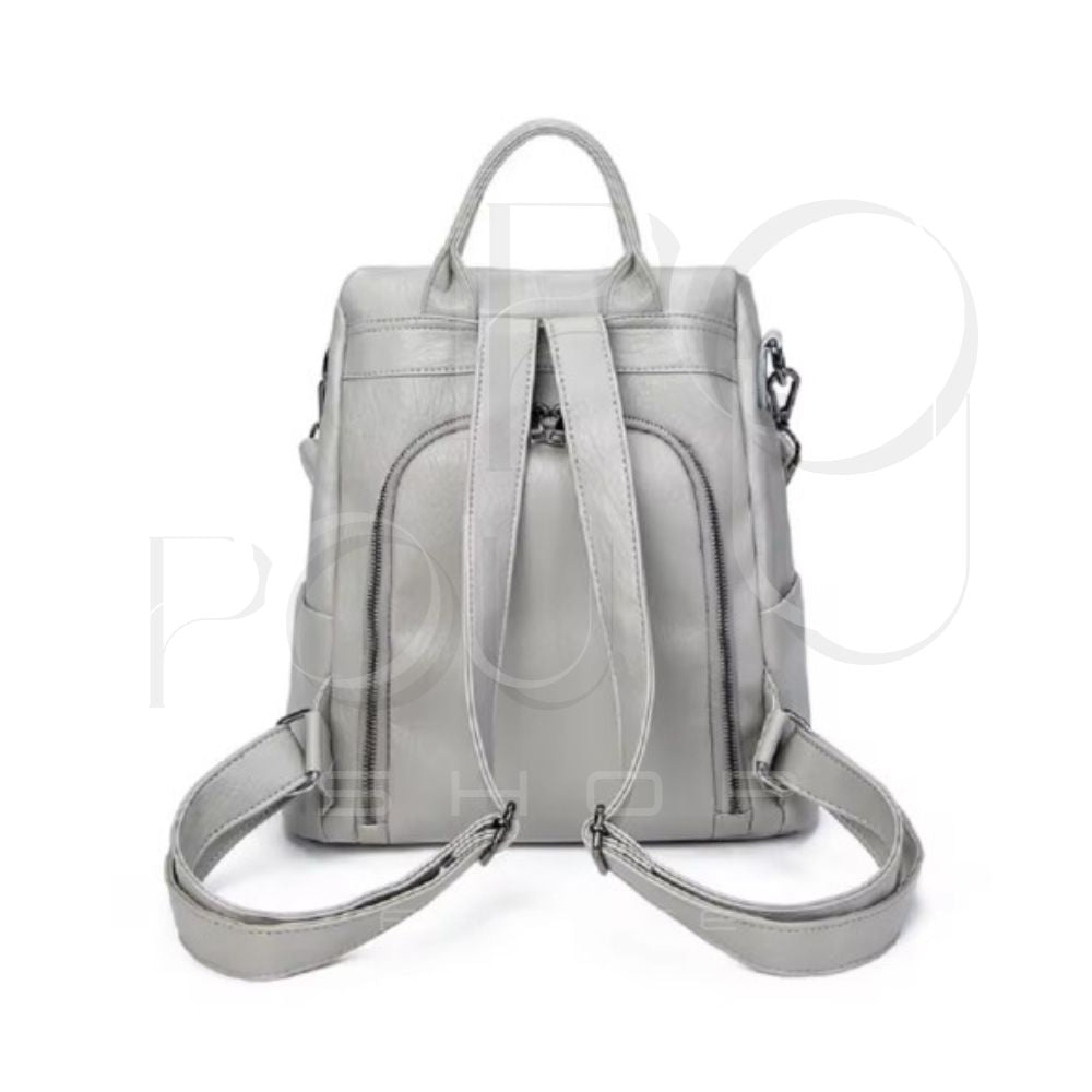 IRIS Genuine Leather Backpack | Anti-theft & Patchwork | POUPOU Shop