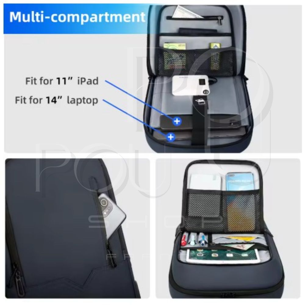 Sac à Dos d'Affaires HK15.6 | Étanche & USB | POUPOU Shop