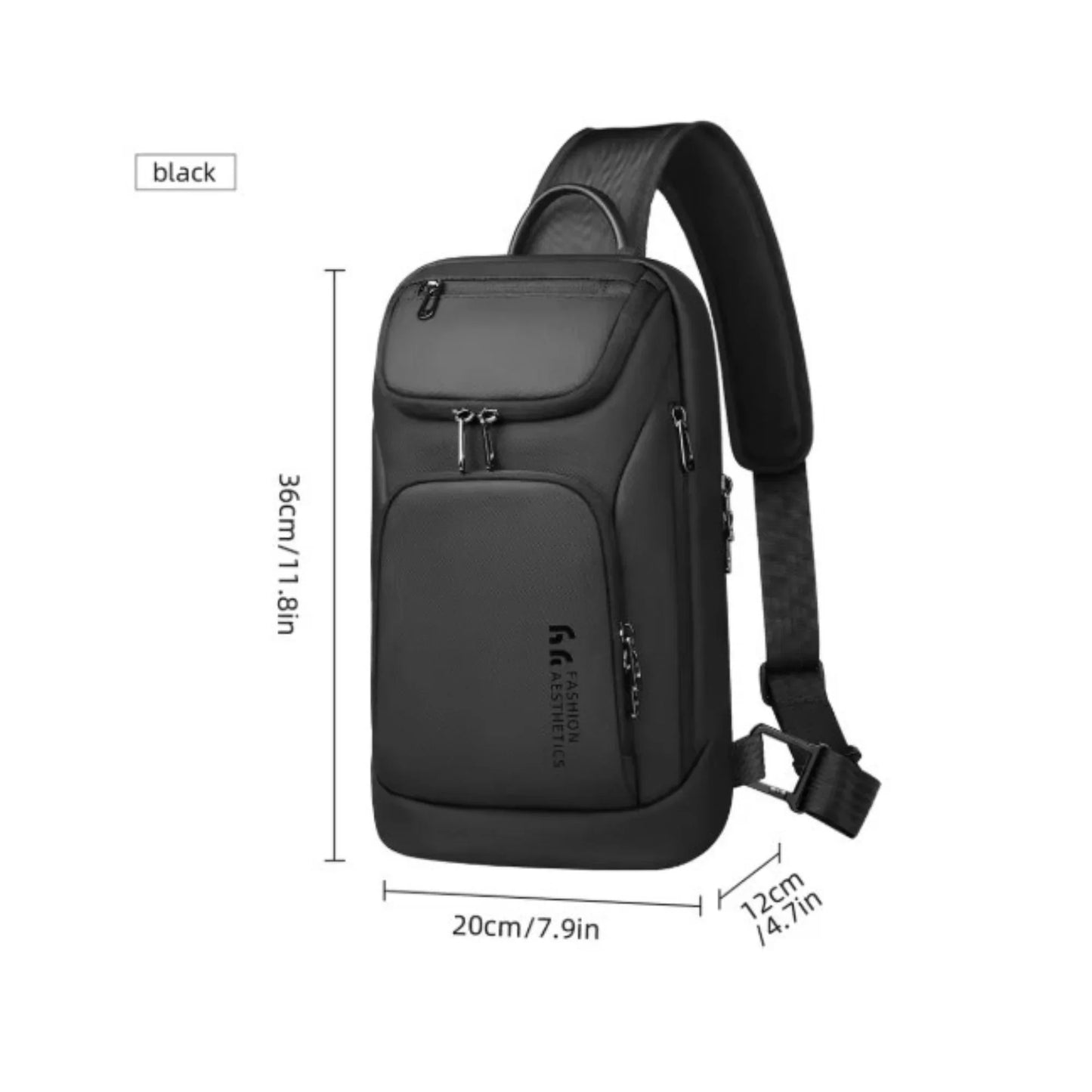 Sac Sacoche Bandoulière HK | Déperlante & iPad 11" Noir | POUPOU Shop