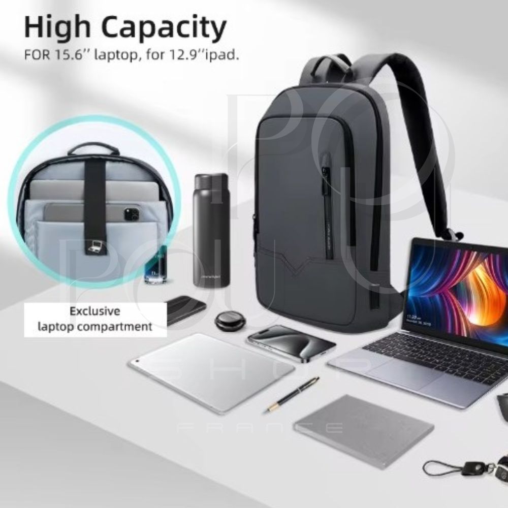 Sac à Dos d'Affaires HK15.6 | Étanche & USB | POUPOU Shop