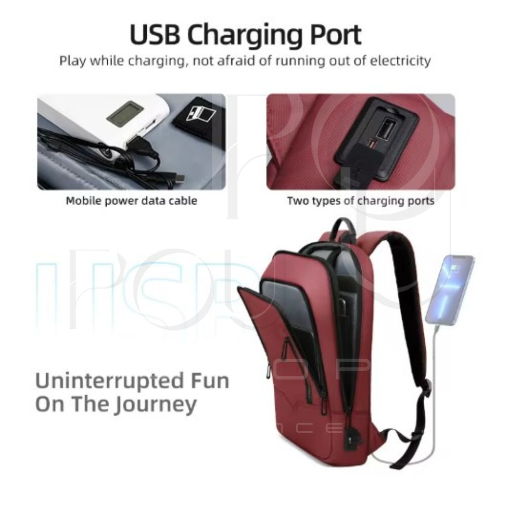 Sac à Dos d'Affaires HK15.6 | Étanche & USB | POUPOU Shop