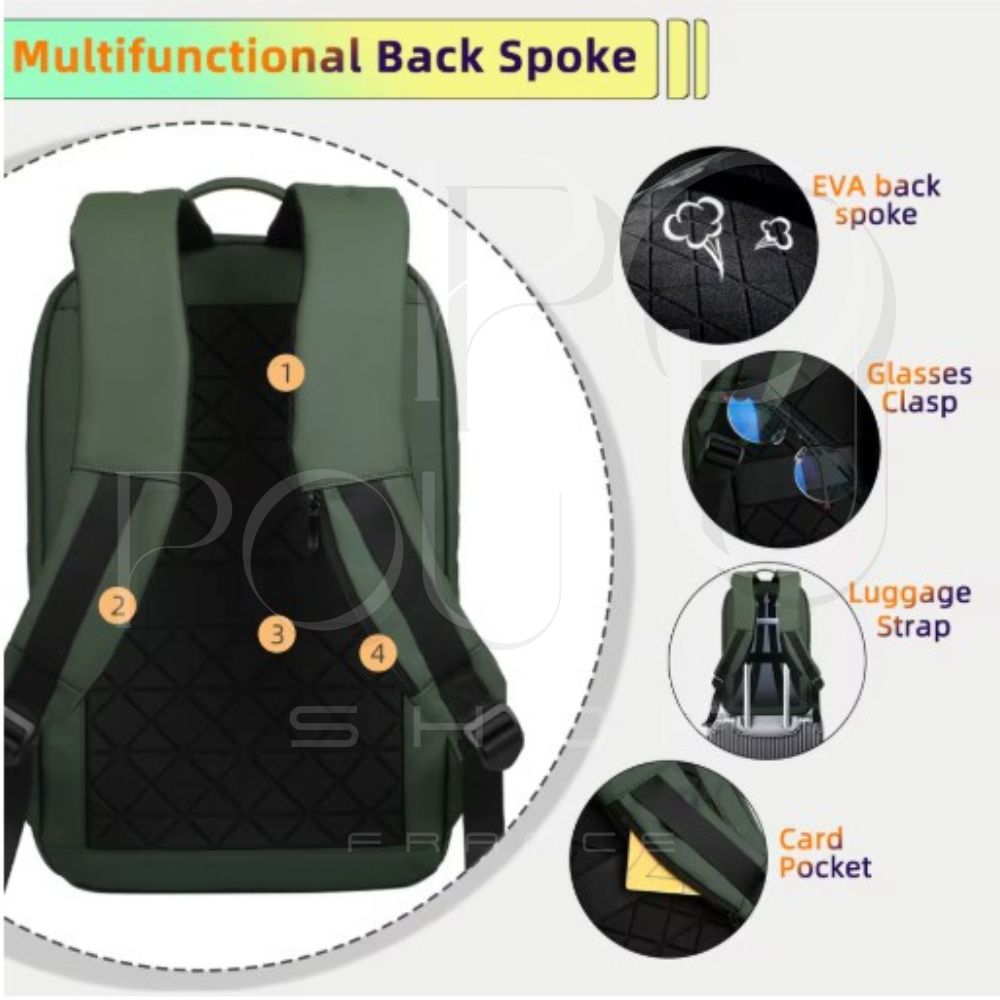 Sac à Dos d'Affaires HK15.6 | Étanche & USB | POUPOU Shop