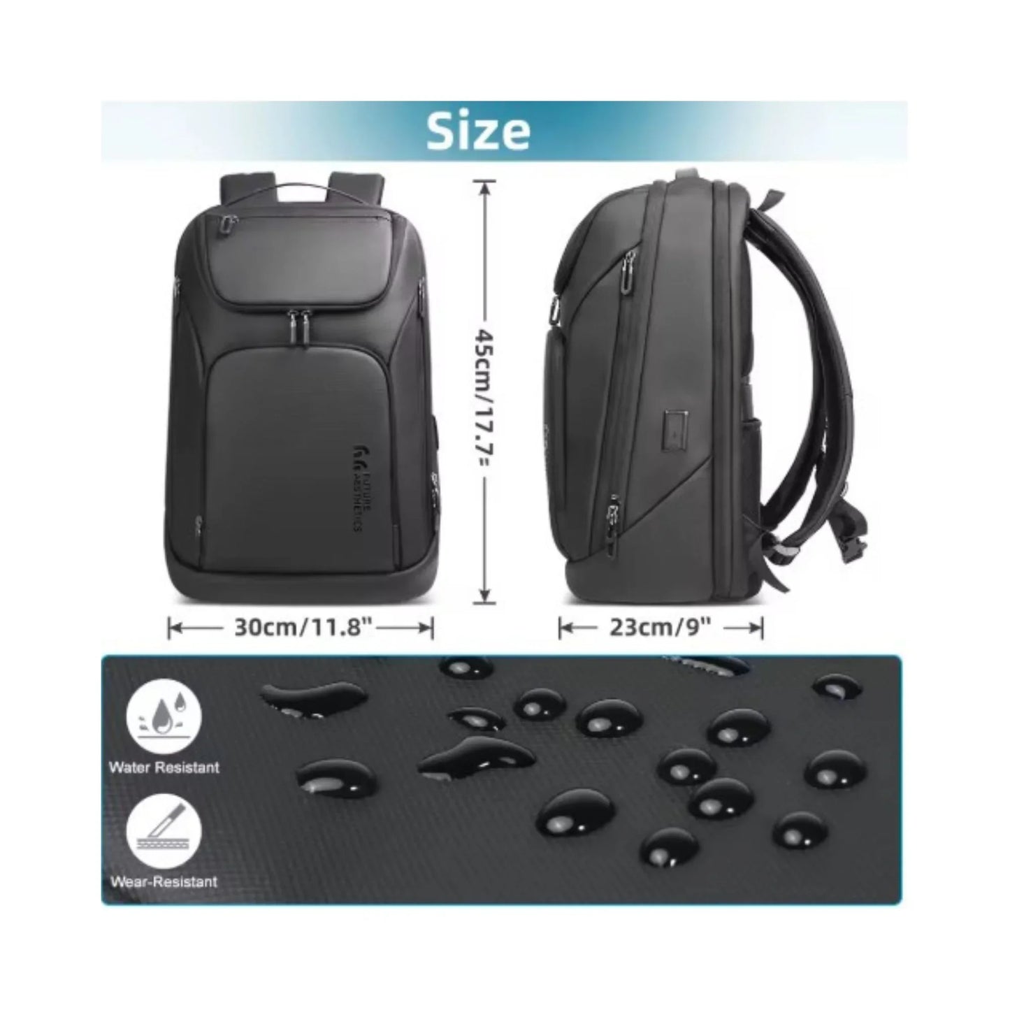 Sac à Dos d'Affaires HK | Étanche & USB | POUPOU Shop