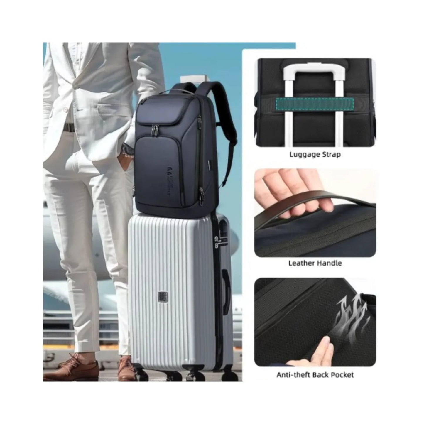 Sac à Dos d'Affaires HK | Étanche & USB | POUPOU Shop