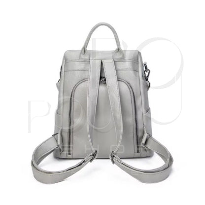 IRIS Genuine Leather Backpack | Anti-theft & Patchwork | POUPOU Shop
