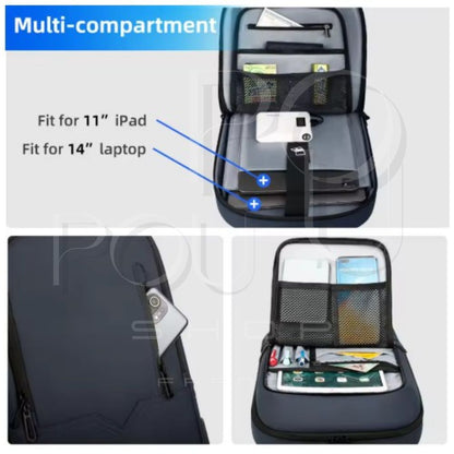 Sac à Dos d'Affaires HK15.6 | Étanche & USB | POUPOU Shop