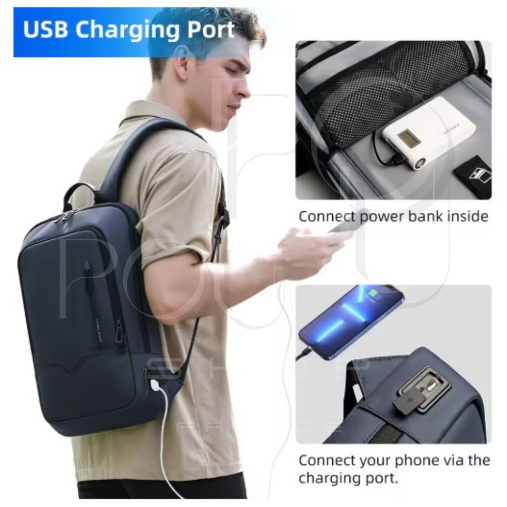 Sac à Dos d'Affaires HK15.6 | Étanche & USB | POUPOU Shop