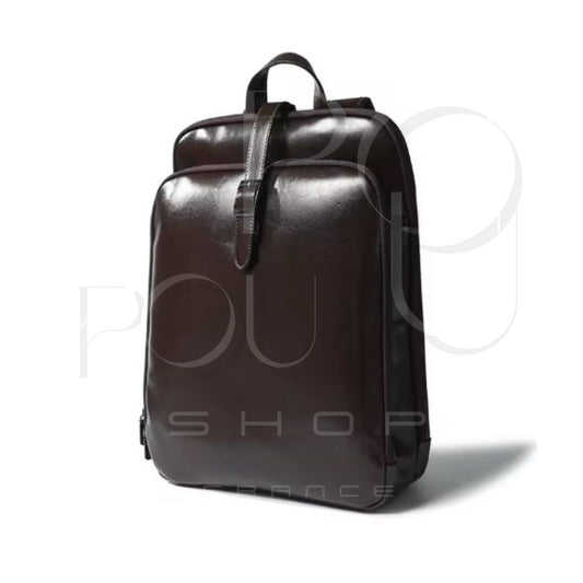 VELIA Genuine Leather Backpack | Retro & Large Capacity | POUPOU Shop