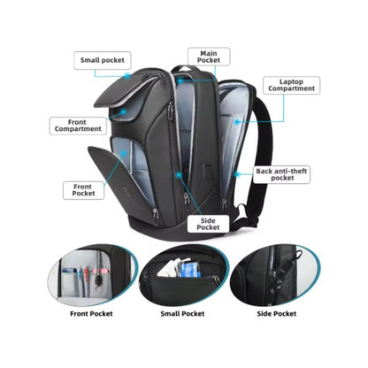 Sac à Dos d'Affaires HK | Étanche & USB | POUPOU Shop